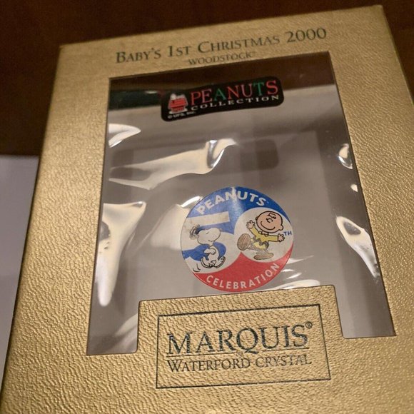 Marquis By Waterford - Crystal Peanuts Baby’s First Christmas Woodstock Ornament - Picture 5 of 9